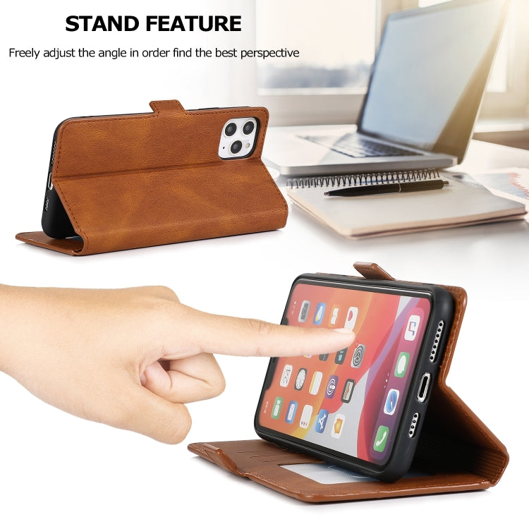 For iPhone 11 Pro Max Retro Magnetic Closing Clasp Horizontal Flip Leather Case with Holder & Card Slots & Photo Frame & Wallet