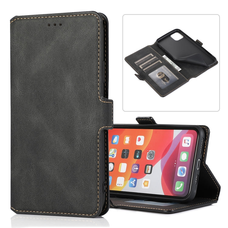 For iPhone 11 Pro Max Retro Magnetic Closing Clasp Horizontal Flip Leather Case with Holder & Card Slots & Photo Frame & Wallet