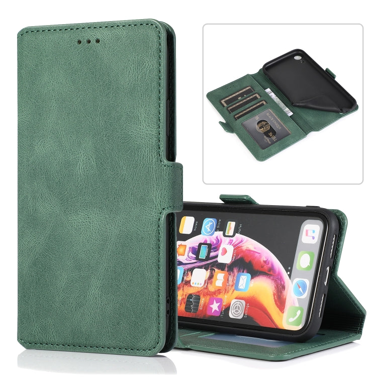 For iPhone XR Retro Magnetic Closing Clasp Horizontal Flip Leather Case with Holder & Card Slots & Photo Frame & Wallet