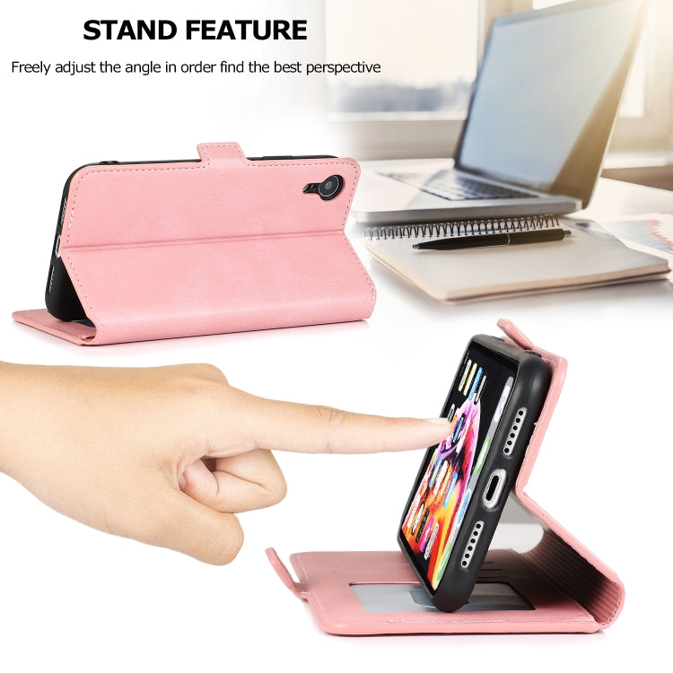 For iPhone XR Retro Magnetic Closing Clasp Horizontal Flip Leather Case with Holder & Card Slots & Photo Frame & Wallet