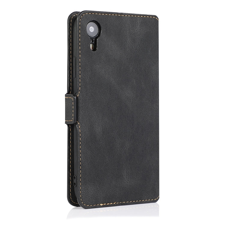 For iPhone XR Retro Magnetic Closing Clasp Horizontal Flip Leather Case with Holder & Card Slots & Photo Frame & Wallet