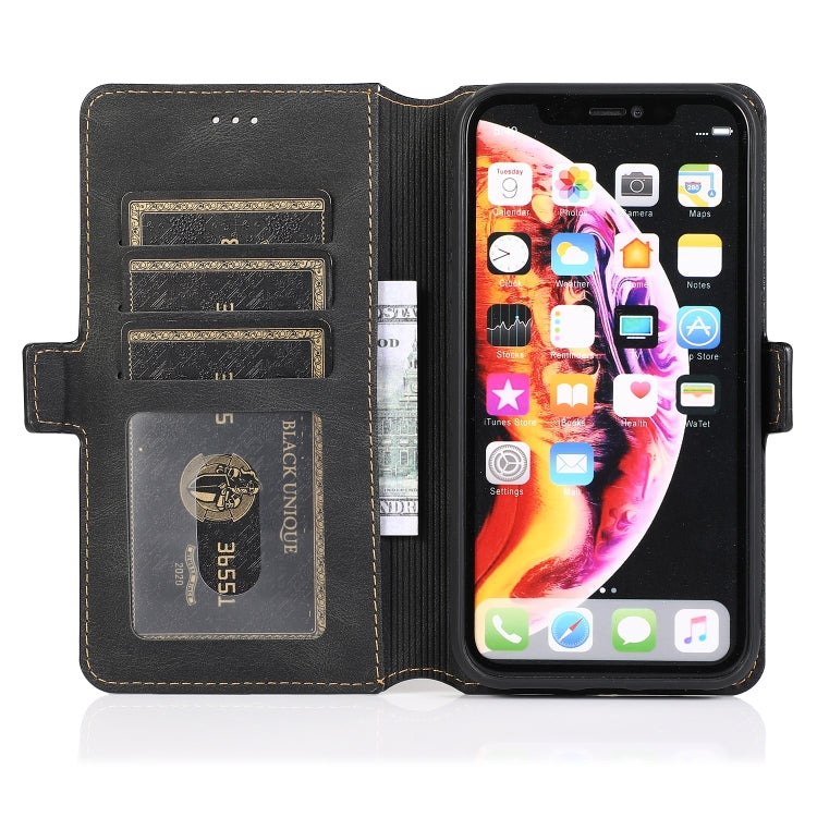 For iPhone XR Retro Magnetic Closing Clasp Horizontal Flip Leather Case with Holder & Card Slots & Photo Frame & Wallet