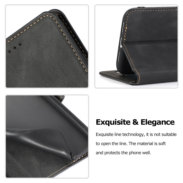 For iPhone XR Retro Magnetic Closing Clasp Horizontal Flip Leather Case with Holder & Card Slots & Photo Frame & Wallet