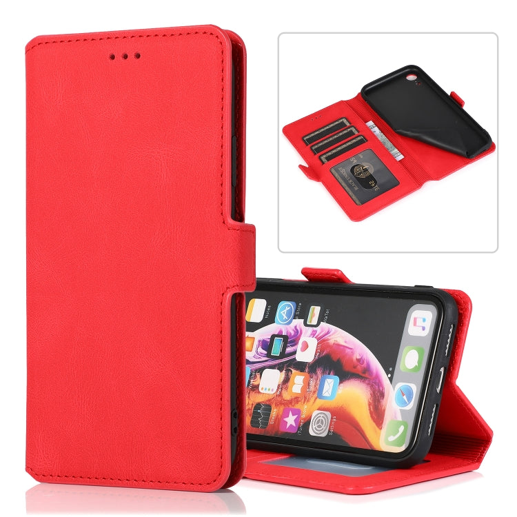 For iPhone XR Retro Magnetic Closing Clasp Horizontal Flip Leather Case with Holder & Card Slots & Photo Frame & Wallet