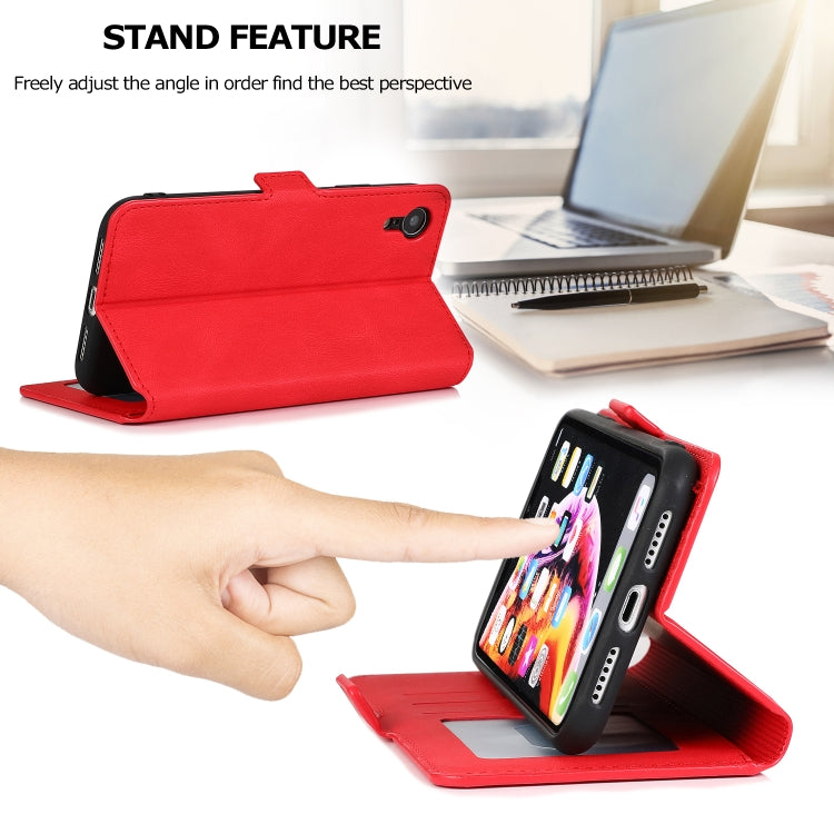 For iPhone XR Retro Magnetic Closing Clasp Horizontal Flip Leather Case with Holder & Card Slots & Photo Frame & Wallet