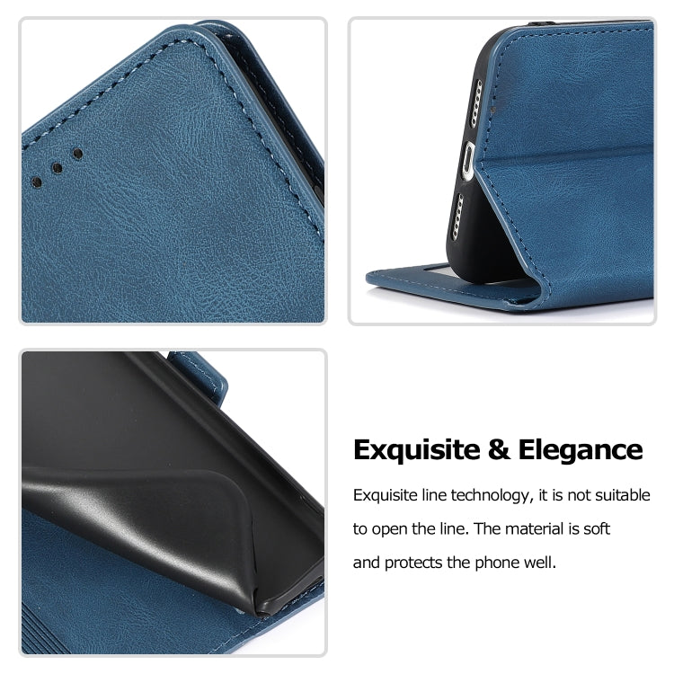 For iPhone XR Retro Magnetic Closing Clasp Horizontal Flip Leather Case with Holder & Card Slots & Photo Frame & Wallet