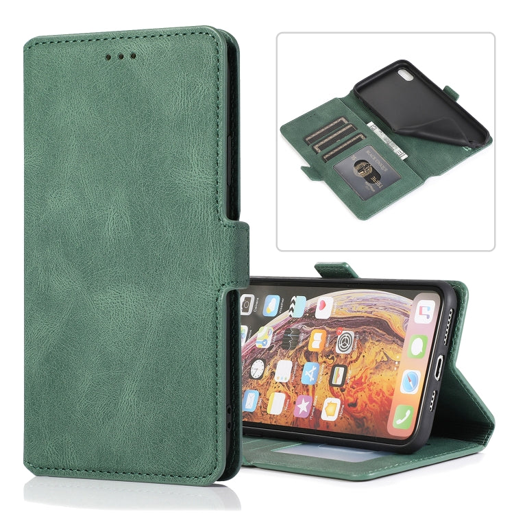 For iPhone XS Max Retro Magnetic Closing Clasp Horizontal Flip Leather Case with Holder & Card Slots & Photo Frame & Wallet