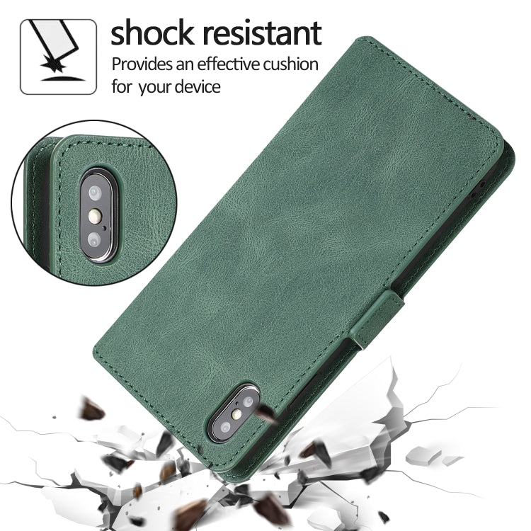For iPhone XS Max Retro Magnetic Closing Clasp Horizontal Flip Leather Case with Holder & Card Slots & Photo Frame & Wallet