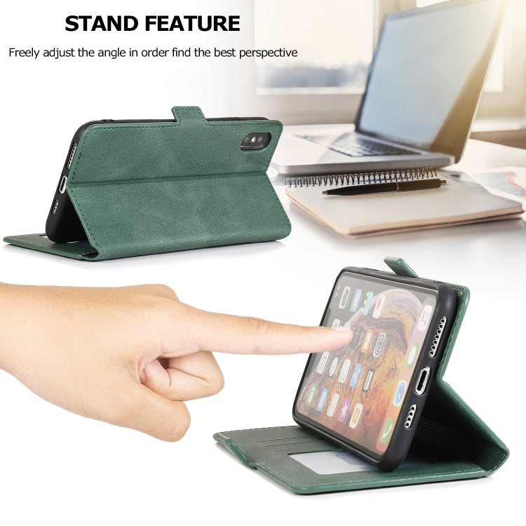 For iPhone XS Max Retro Magnetic Closing Clasp Horizontal Flip Leather Case with Holder & Card Slots & Photo Frame & Wallet