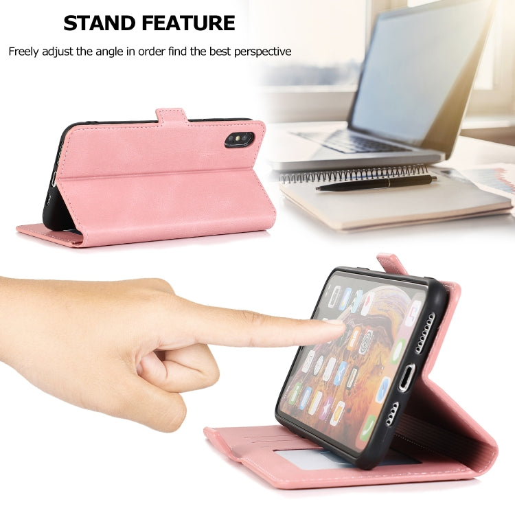 For iPhone XS Max Retro Magnetic Closing Clasp Horizontal Flip Leather Case with Holder & Card Slots & Photo Frame & Wallet