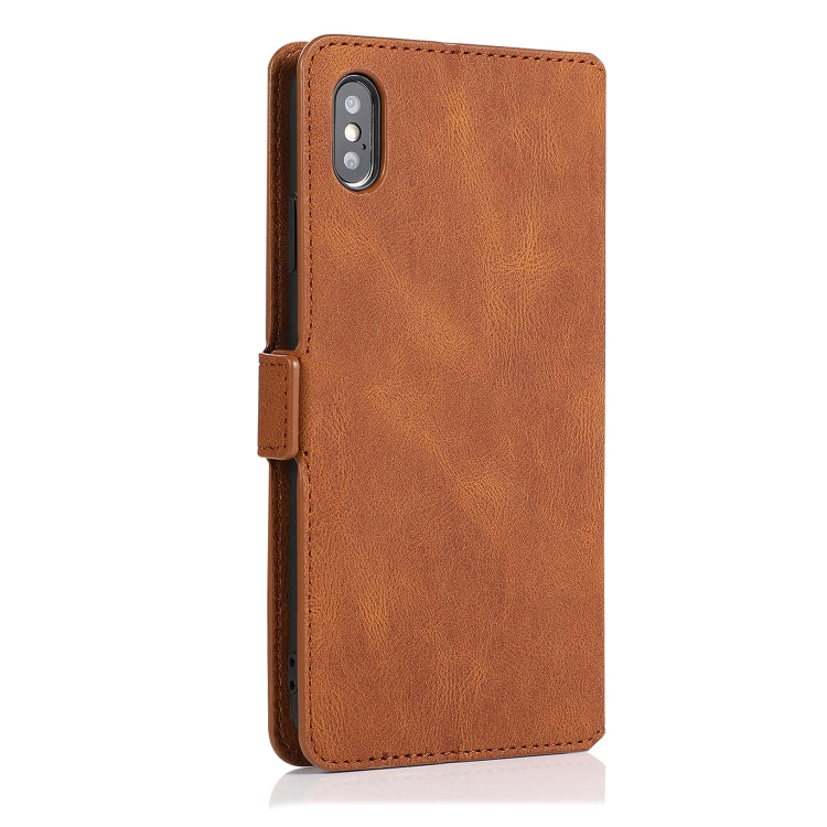 For iPhone XS Max Retro Magnetic Closing Clasp Horizontal Flip Leather Case with Holder & Card Slots & Photo Frame & Wallet