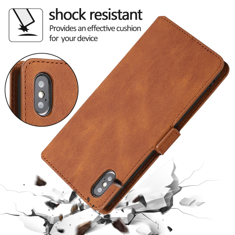 For iPhone XS Max Retro Magnetic Closing Clasp Horizontal Flip Leather Case with Holder & Card Slots & Photo Frame & Wallet