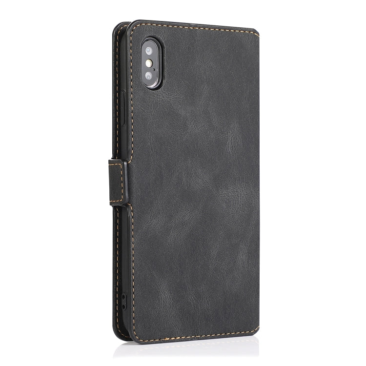 For iPhone XS Max Retro Magnetic Closing Clasp Horizontal Flip Leather Case with Holder & Card Slots & Photo Frame & Wallet