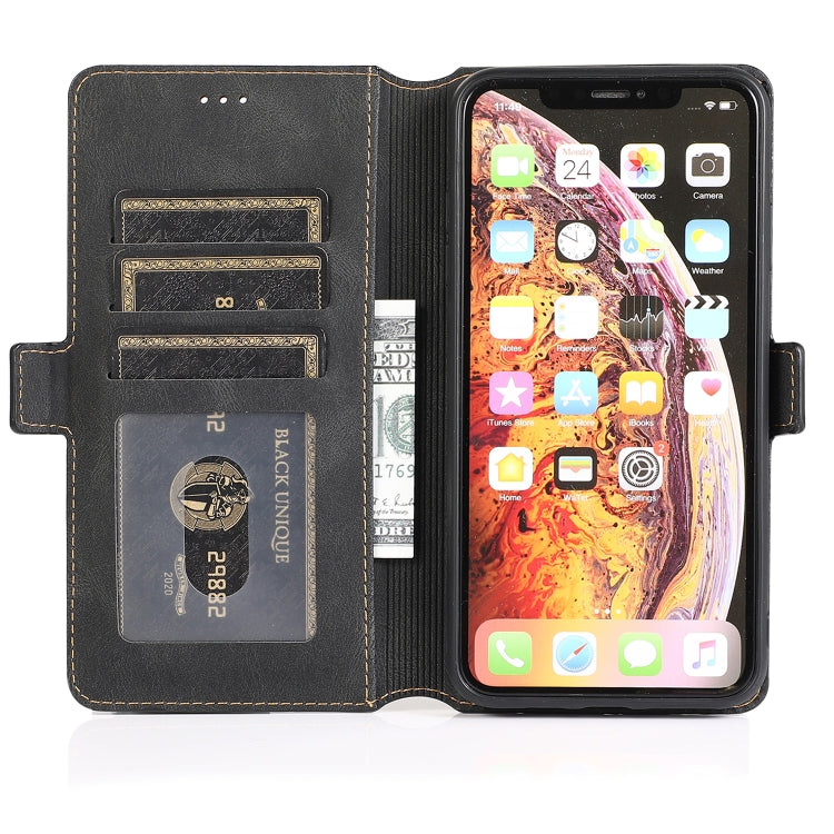For iPhone XS Max Retro Magnetic Closing Clasp Horizontal Flip Leather Case with Holder & Card Slots & Photo Frame & Wallet