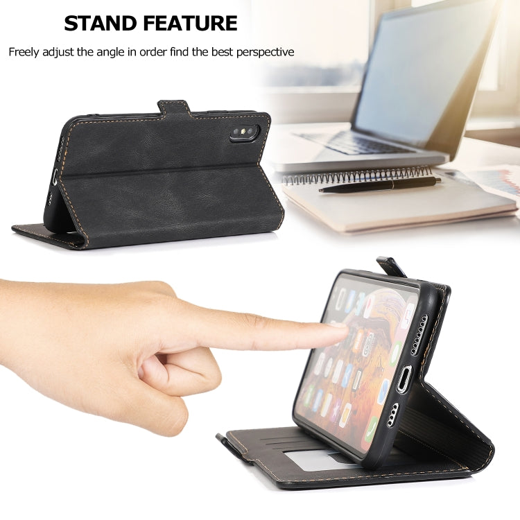 For iPhone XS Max Retro Magnetic Closing Clasp Horizontal Flip Leather Case with Holder & Card Slots & Photo Frame & Wallet