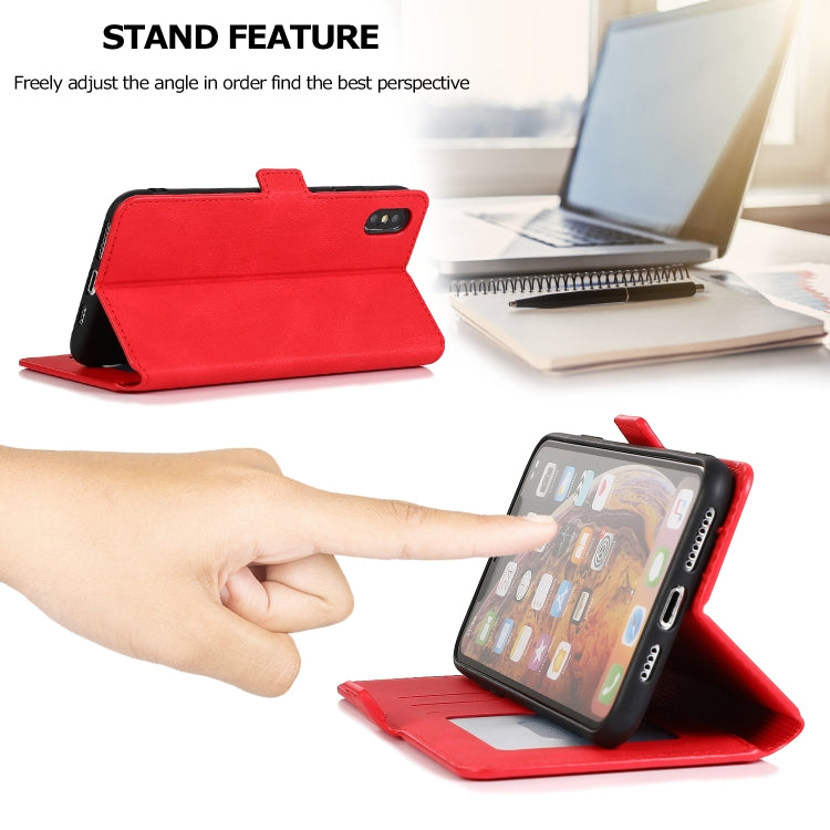 For iPhone XS Max Retro Magnetic Closing Clasp Horizontal Flip Leather Case with Holder & Card Slots & Photo Frame & Wallet