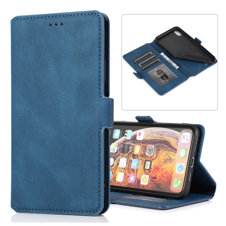 For iPhone XS Max Retro Magnetic Closing Clasp Horizontal Flip Leather Case with Holder & Card Slots & Photo Frame & Wallet