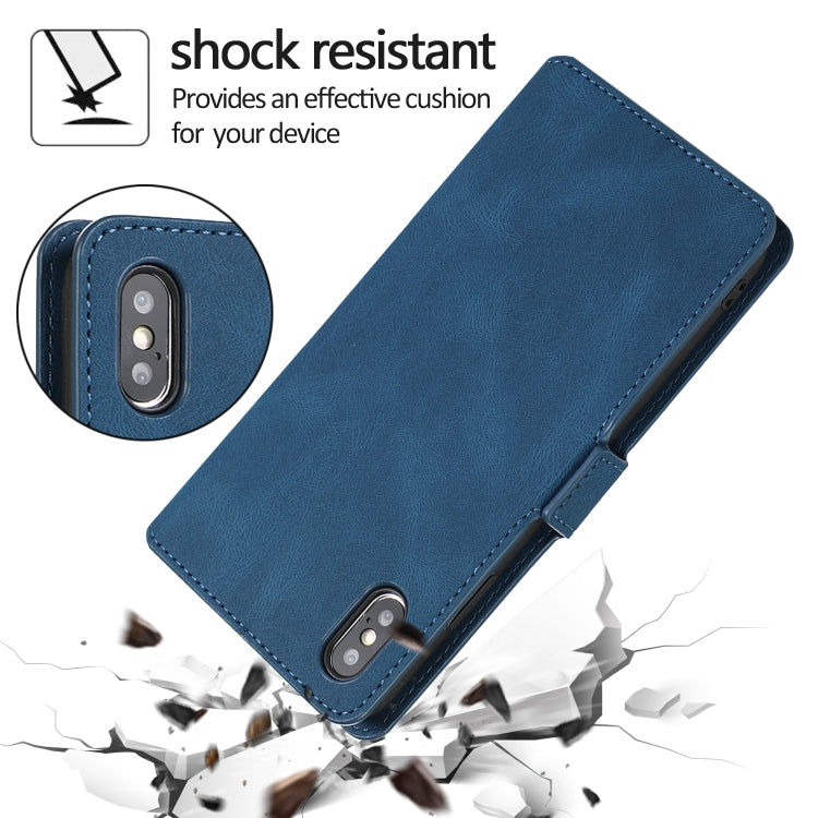 For iPhone XS Max Retro Magnetic Closing Clasp Horizontal Flip Leather Case with Holder & Card Slots & Photo Frame & Wallet