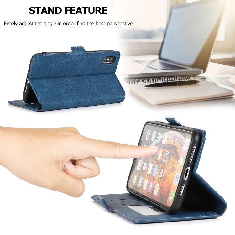 For iPhone XS Max Retro Magnetic Closing Clasp Horizontal Flip Leather Case with Holder & Card Slots & Photo Frame & Wallet