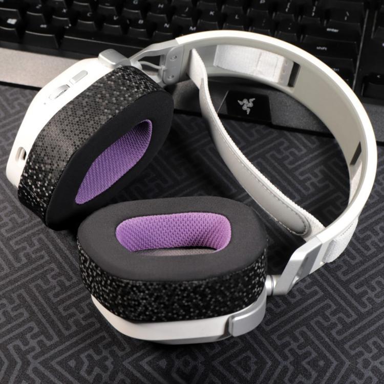 1 Pair Magic Ice Skin Replacement Earpads For Corsair HS80 Max / HS80 USB Wired / HS80 RGB - Black Purple