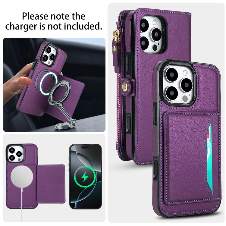 For iPhone 16 Pro Max Multifunctional Wallet Detachable Leather Phone Case with Lanyard