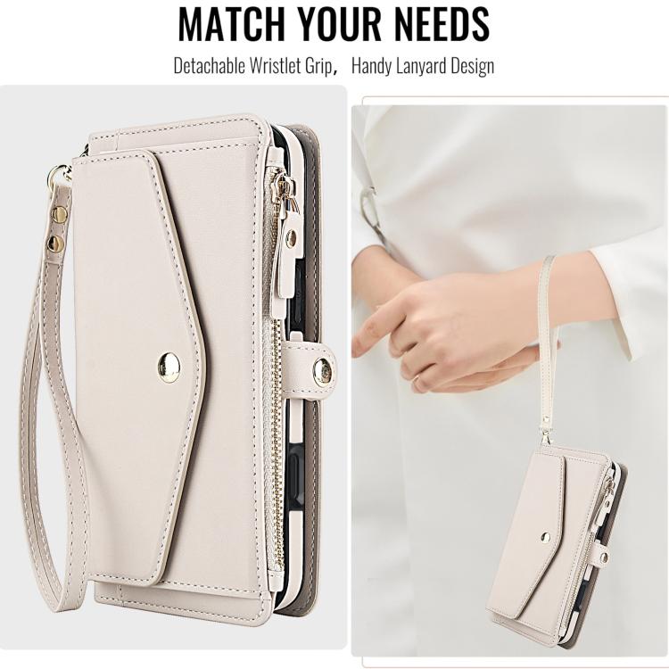 For iPhone 16 Pro Multifunctional Wallet Detachable Leather Phone Case with Lanyard