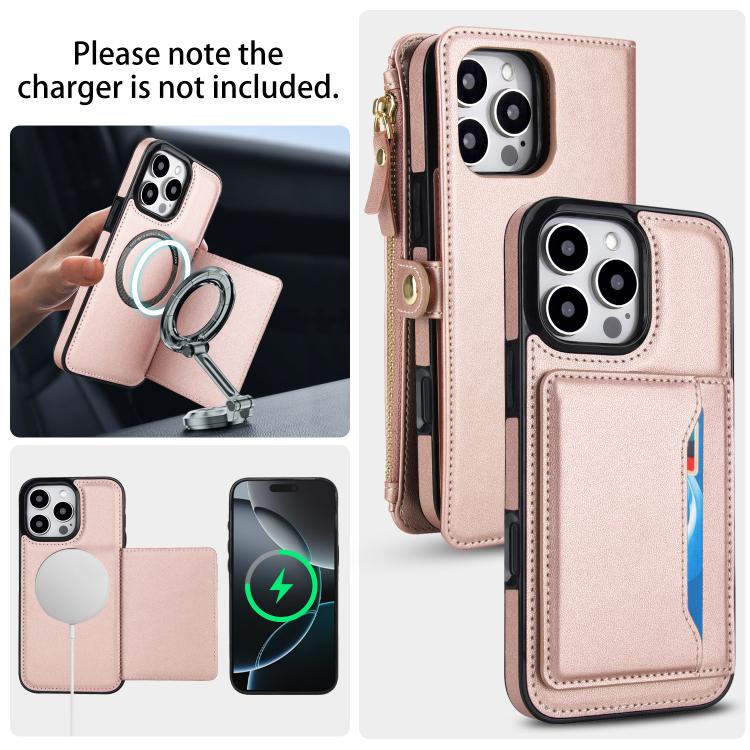 For iPhone 16 Pro Multifunctional Wallet Detachable Leather Phone Case with Lanyard