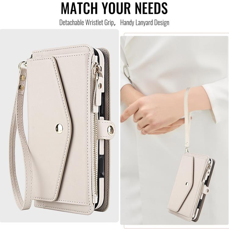 For iPhone 16 Plus Multifunctional Wallet Detachable Leather Phone Case with Lanyard