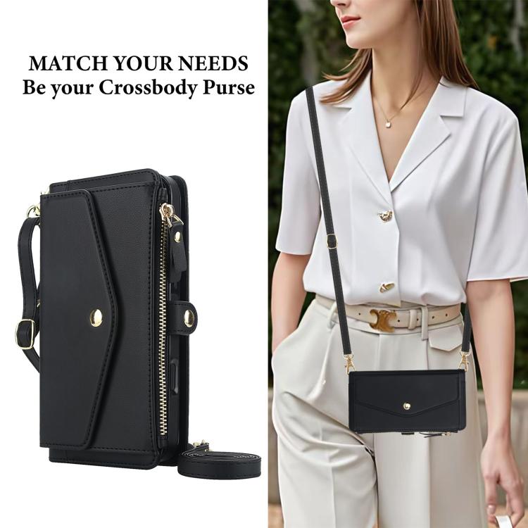 For iPhone 16 Multifunctional Wallet Detachable Leather Phone Case with Lanyard