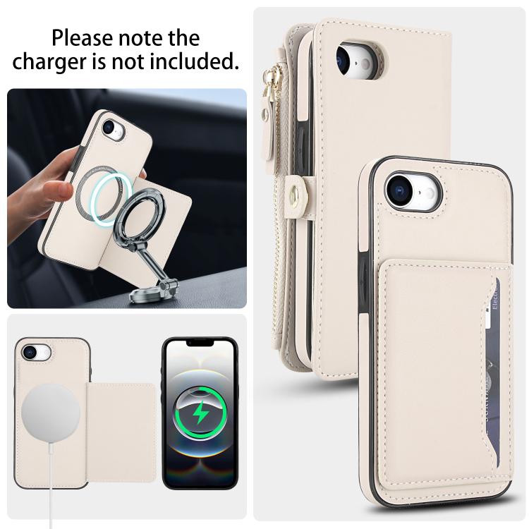For iPhone 17e / 16e Multifunctional Wallet Detachable Leather Phone Case with Lanyard