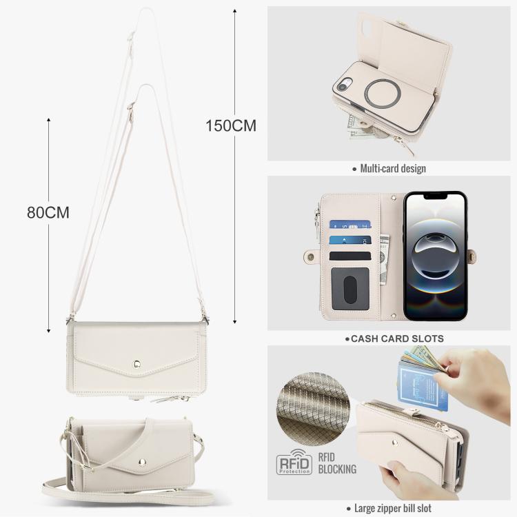 For iPhone 17e / 16e Multifunctional Wallet Detachable Leather Phone Case with Lanyard