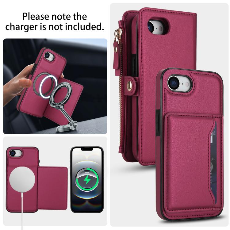 For iPhone 17e / 16e Multifunctional Wallet Detachable Leather Phone Case with Lanyard
