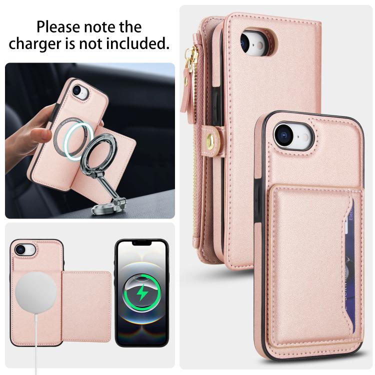 For iPhone 17e / 16e Multifunctional Wallet Detachable Leather Phone Case with Lanyard