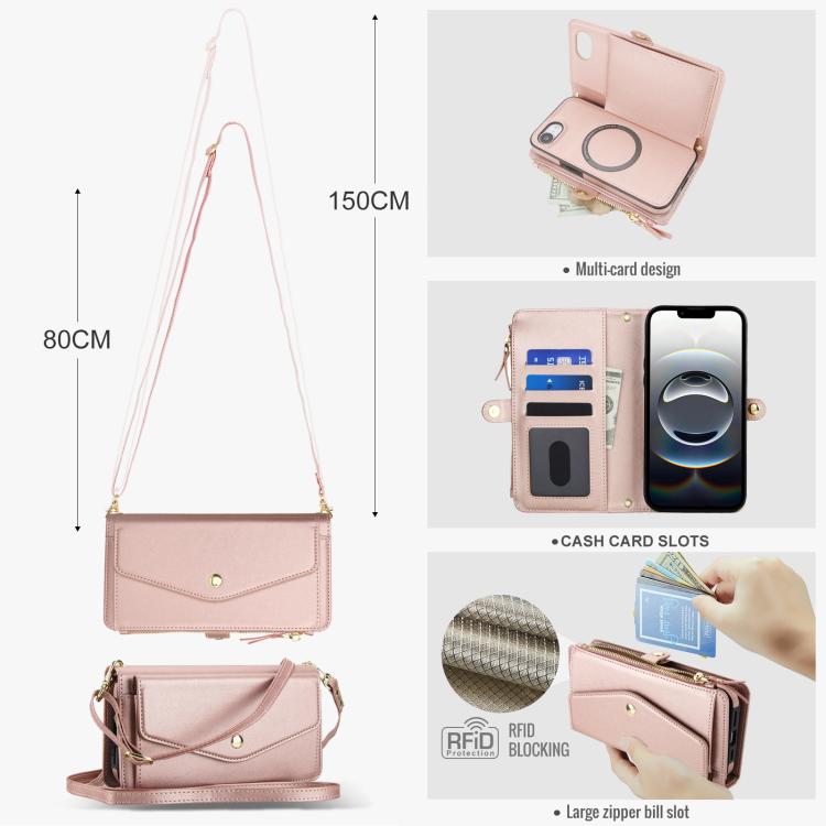 For iPhone 17e / 16e Multifunctional Wallet Detachable Leather Phone Case with Lanyard