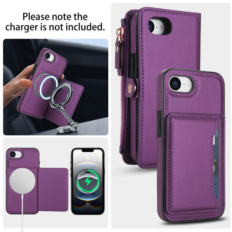 For iPhone 17e / 16e Multifunctional Wallet Detachable Leather Phone Case with Lanyard