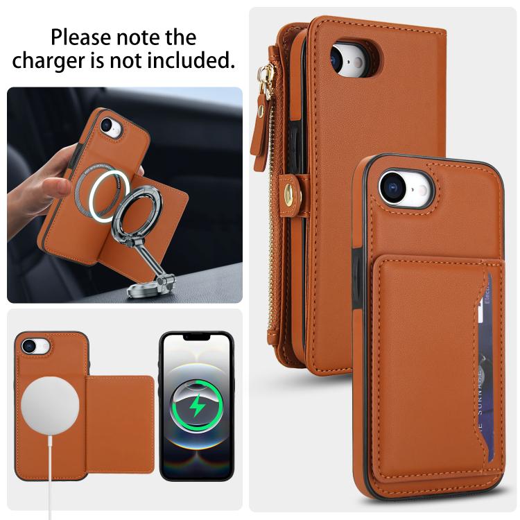 For iPhone 17e / 16e Multifunctional Wallet Detachable Leather Phone Case with Lanyard