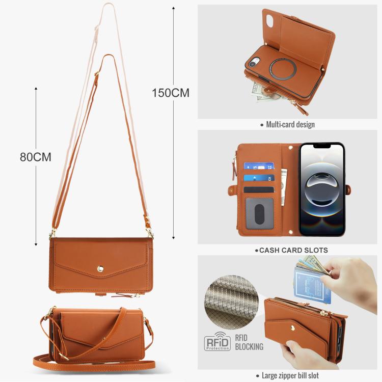 For iPhone 17e / 16e Multifunctional Wallet Detachable Leather Phone Case with Lanyard