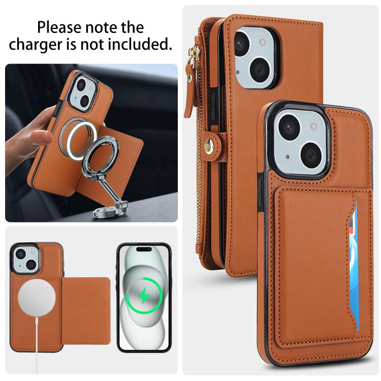 For iPhone 15 Plus Multifunctional Wallet Detachable Leather Phone Case with Lanyard