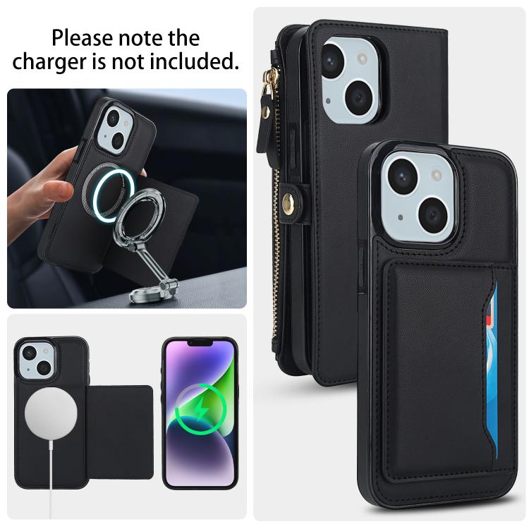 For iPhone 14 Plus Multifunctional Wallet Detachable Leather Phone Case with Lanyard