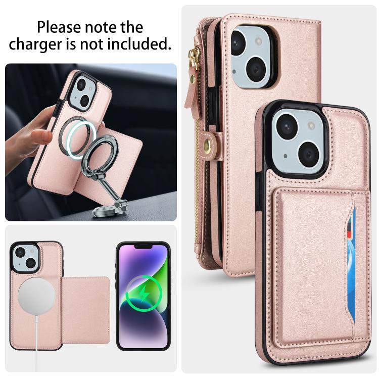 For iPhone 14 Plus Multifunctional Wallet Detachable Leather Phone Case with Lanyard