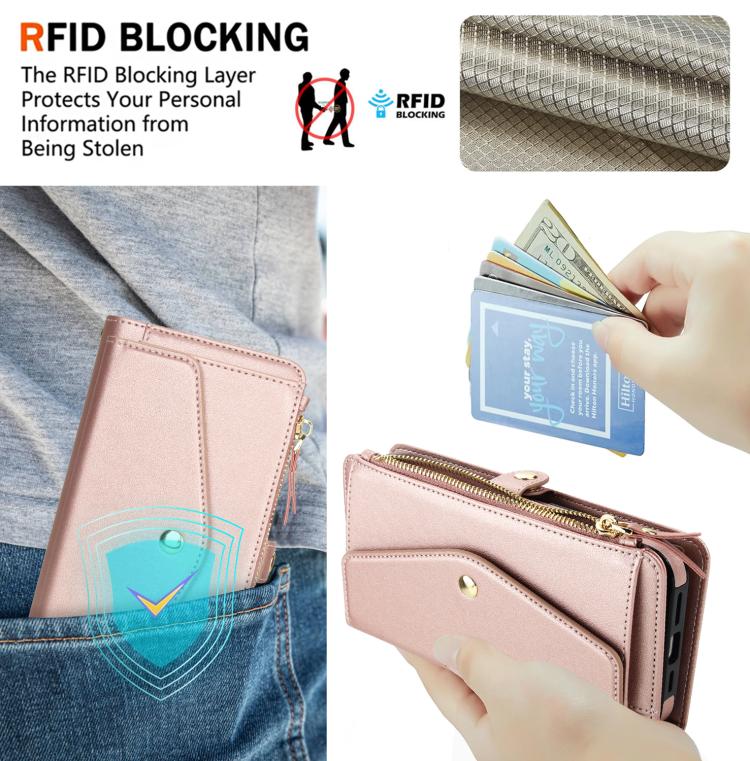 For iPhone 14 Pro Multifunctional Wallet Detachable Leather Phone Case with Lanyard