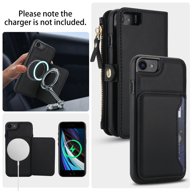 For iPhone SE 2022 / 2020 Multifunctional Wallet Detachable Leather Phone Case with Lanyard