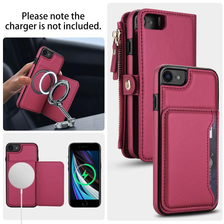 For iPhone SE 2022 / 2020 Multifunctional Wallet Detachable Leather Phone Case with Lanyard