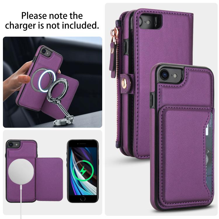 For iPhone SE 2022 / 2020 Multifunctional Wallet Detachable Leather Phone Case with Lanyard