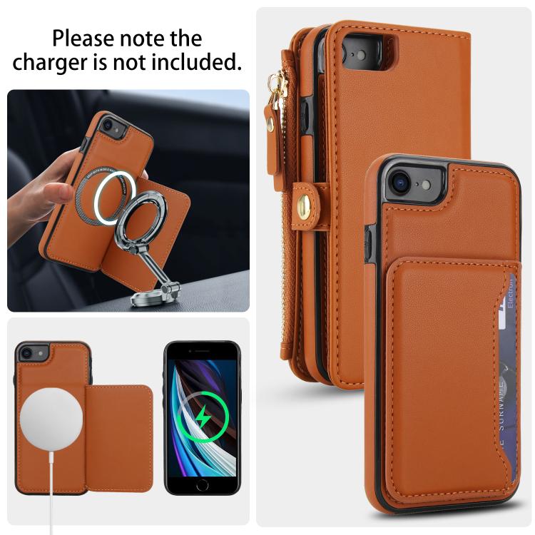For iPhone SE 2022 / 2020 Multifunctional Wallet Detachable Leather Phone Case with Lanyard