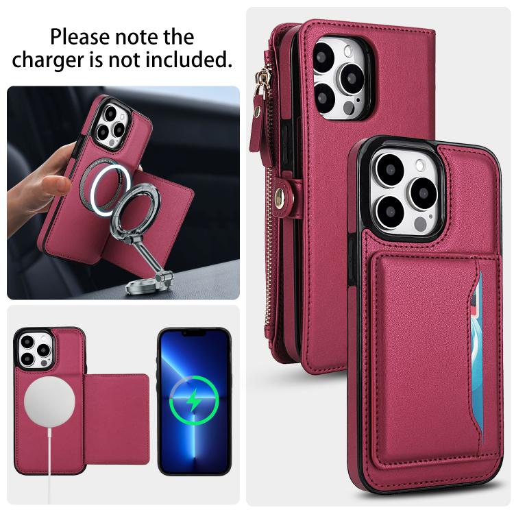 For iPhone 13 Pro Max Multifunctional Wallet Detachable Leather Phone Case with Lanyard
