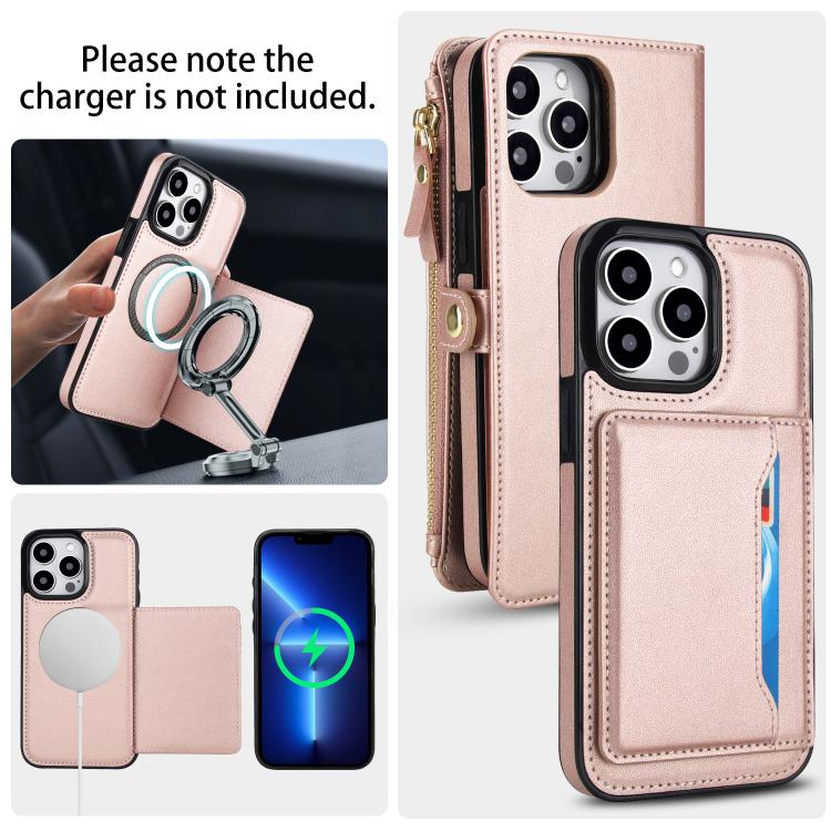 For iPhone 13 Pro Max Multifunctional Wallet Detachable Leather Phone Case with Lanyard