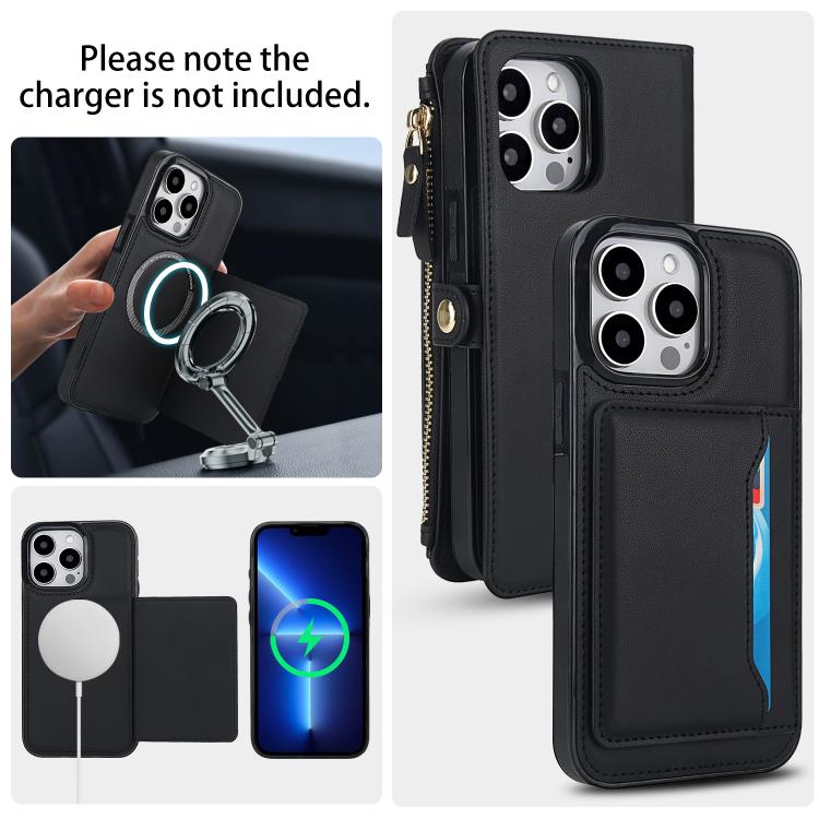 For iPhone 13 Pro Multifunctional Wallet Detachable Leather Phone Case with Lanyard