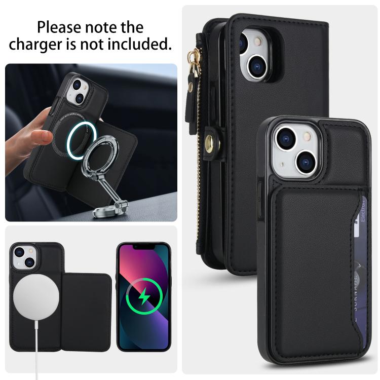 For iPhone 13 mini Multifunctional Wallet Detachable Leather Phone Case with Lanyard
