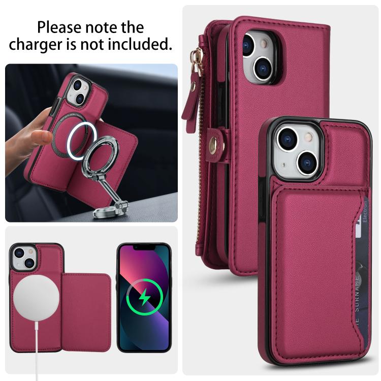 For iPhone 13 mini Multifunctional Wallet Detachable Leather Phone Case with Lanyard